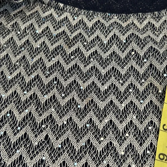 St John Navy Blue & Silver Sequin Sleeveless Top Women’s Large - Picture 11 of 11